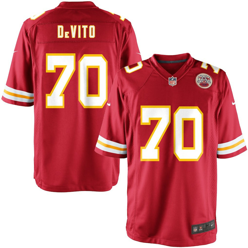 Youth Kansas City Chiefs Mike DeVito Team Color Game Jersey