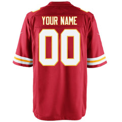Kansas City Chiefs Youth Custom Game Jersey - Red