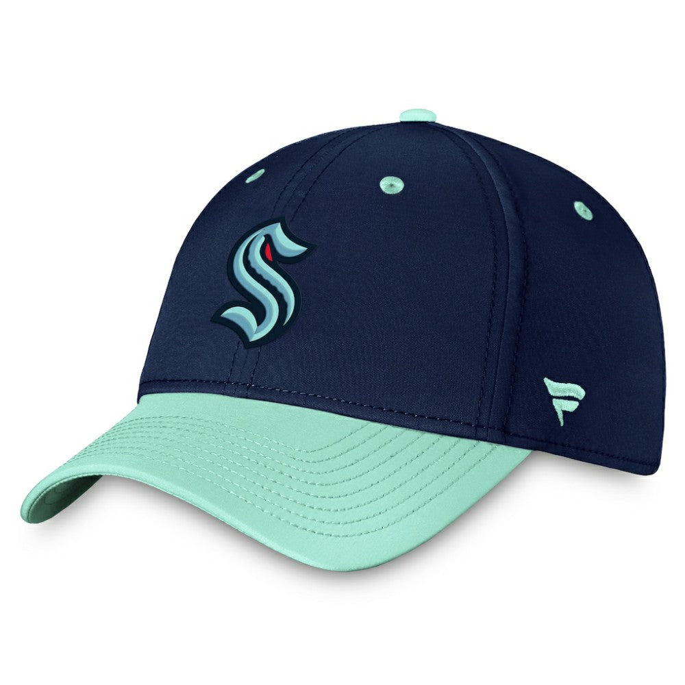 Seattle Kraken Fanatics Authentic Pro Rink Two-Tone Flex Hat – Deep Sea Blue/Light Blue