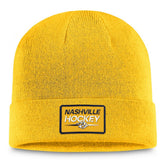 Nashville Predators Fanatics Authentic Pro Cuffed Knit Hat – Gold