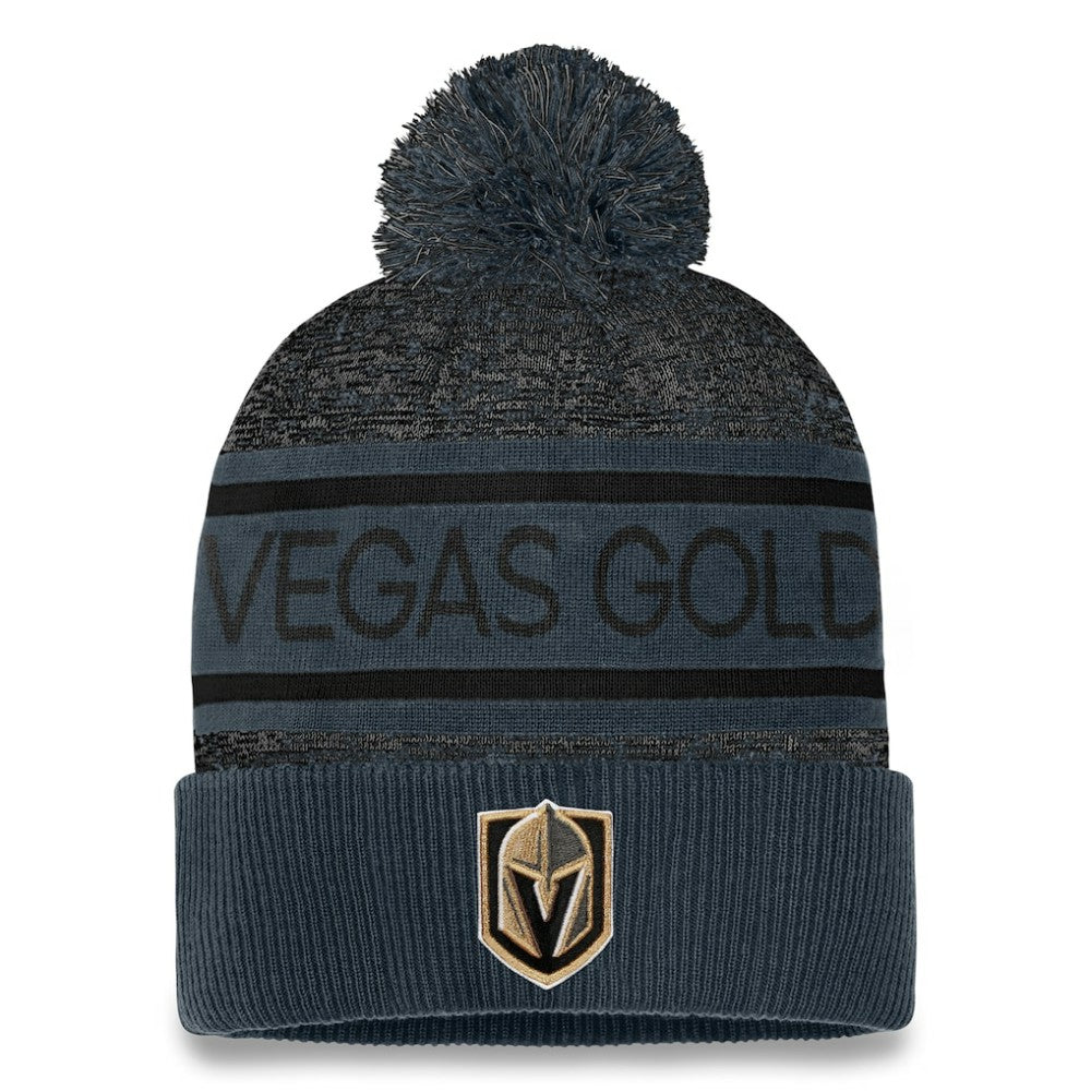 Vegas Golden Knights Fanatics Authentic Pro Cuffed Knit Hat with Pom Gray