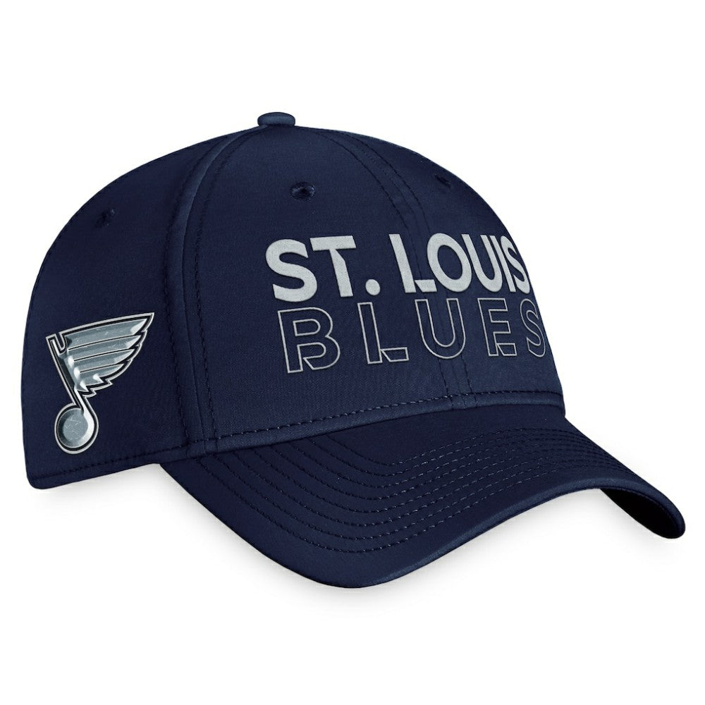 St. Louis Blues Fanatics Authentic Pro Road Flex Hat – Navy