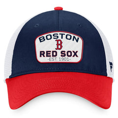 Boston Red Sox Two-Tone Patch Trucker Adjustable Hat Navy/Red