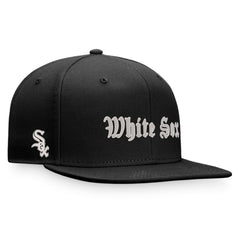 Chicago White Sox Gothic Script Fitted Hat Black