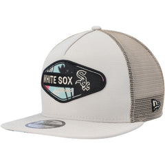 Chicago White Sox Retro Beachin' Patch A-Frame Trucker 9FIFTY Snapback Hat Natural | New Era