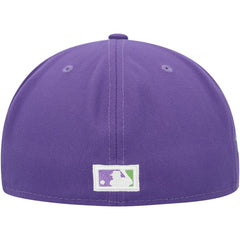 Atlanta Braves Lime Side Patch 59FIFTY Fitted Hat Purple | New Era