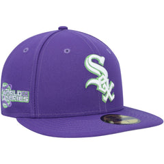 Chicago White Sox Lime Side Patch 59FIFTY Fitted Hat Purple | New Era
