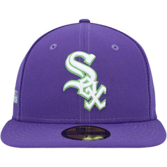 Chicago White Sox Lime Side Patch 59FIFTY Fitted Hat Purple | New Era