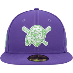 Pittsburgh Pirates Lime Side Patch 59FIFTY Fitted Hat Purple | New Era