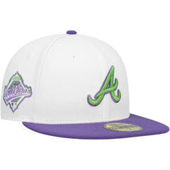 Atlanta Braves Side Patch 59FIFTY Fitted Hat White | New Era