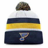 St. Louis Blues Fanatics Fundamental Cuffed Knit Hat with Pom Navy/Gold