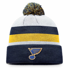 St. Louis Blues Fanatics Fundamental Cuffed Knit Hat with Pom Navy/Gold
