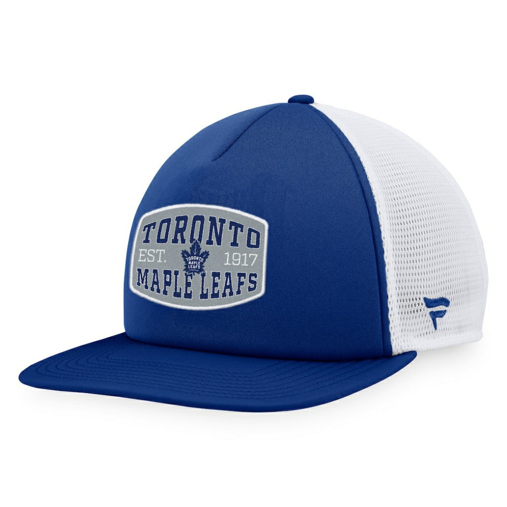 Toronto Maple Leafs Fanatics Foam Front Patch Trucker Snapback Hat Blue/White