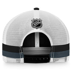 Vegas Golden Knights Fanatics Fundamental Striped Trucker Adjustable Hat Black/White