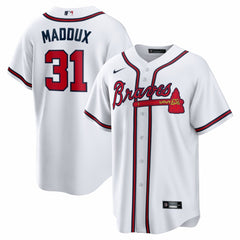Greg Maddux Atlanta Braves Home Retired Player Replica Jersey - White
