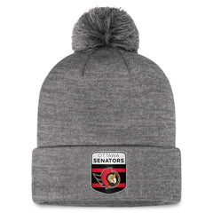 Ottawa Senators Fanatics Authentic Pro Home Ice Cuffed Knit Hat with Pom Gray