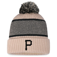 Pittsburgh Pirates Women's Cuffed Knit Hat with Pom Natural/Black