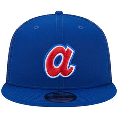 Atlanta Braves Cooperstown Collection Team Color Trucker 9FIFTY Snapback Hat Royal | New Era