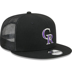 Colorado Rockies Team Color Trucker 9FIFTY Snapback Hat Black | New Era