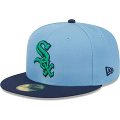 Chicago White Sox Green Undervisor 59FIFTY Fitted Hat Light Blue/Navy | New Era