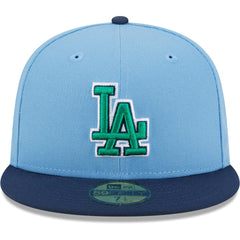 Los Angeles Dodgers Green Undervisor 59FIFTY Fitted Hat Light Blue/Navy | New Era