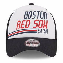 Boston Red Sox Stacked A-Frame Trucker 9FORTY Adjustable Hat White/Navy | New Era