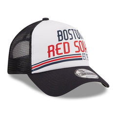 Boston Red Sox Stacked A-Frame Trucker 9FORTY Adjustable Hat White/Navy | New Era