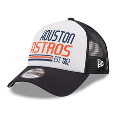 Houston Astros Stacked A-Frame Trucker 9FORTY Adjustable Hat White/Navy | New Era