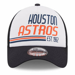 Houston Astros Stacked A-Frame Trucker 9FORTY Adjustable Hat White/Navy | New Era
