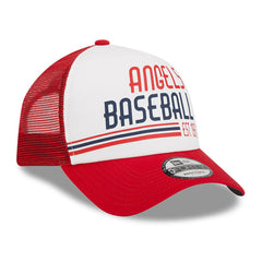 Los Angeles Angels Stacked A-Frame Trucker 9FORTY Adjustable Hat White/Red | New Era