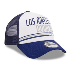 Los Angeles Dodgers Stacked A-Frame Trucker 9FORTY Adjustable Hat White/Royal | New Era