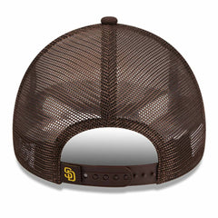 San Diego Padres Stacked A-Frame Trucker 9FORTY Adjustable Hat White/Brown | New Era
