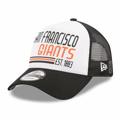 San Francisco Giants Stacked A-Frame Trucker 9FORTY Adjustable Hat White/Black | New Era
