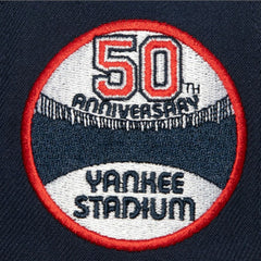 New York Yankees Yankee Stadium 50th Anniversary Homefield Fitted Hat Cream/Gray | Mitchell & Ness