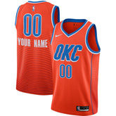 Oklahoma City Thunder Jordan Brand Swingman Custom Jersey - Statement Edition - Orange cheap