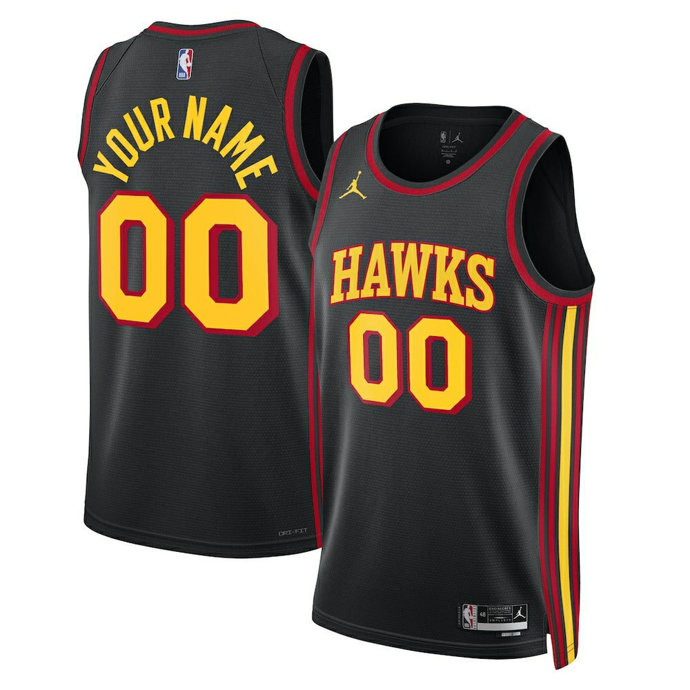 Atlanta Hawks Jordan Brand Unisex 2022/23 Swingman Custom Jersey - Statement Edition - Black shop