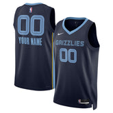 Memphis Grizzlies Unisex Swingman Custom Jersey Navy Icon Edition - Nike