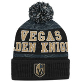 Vegas Golden Knights Youth Puck Cuffed Knit Hat with Pom Black