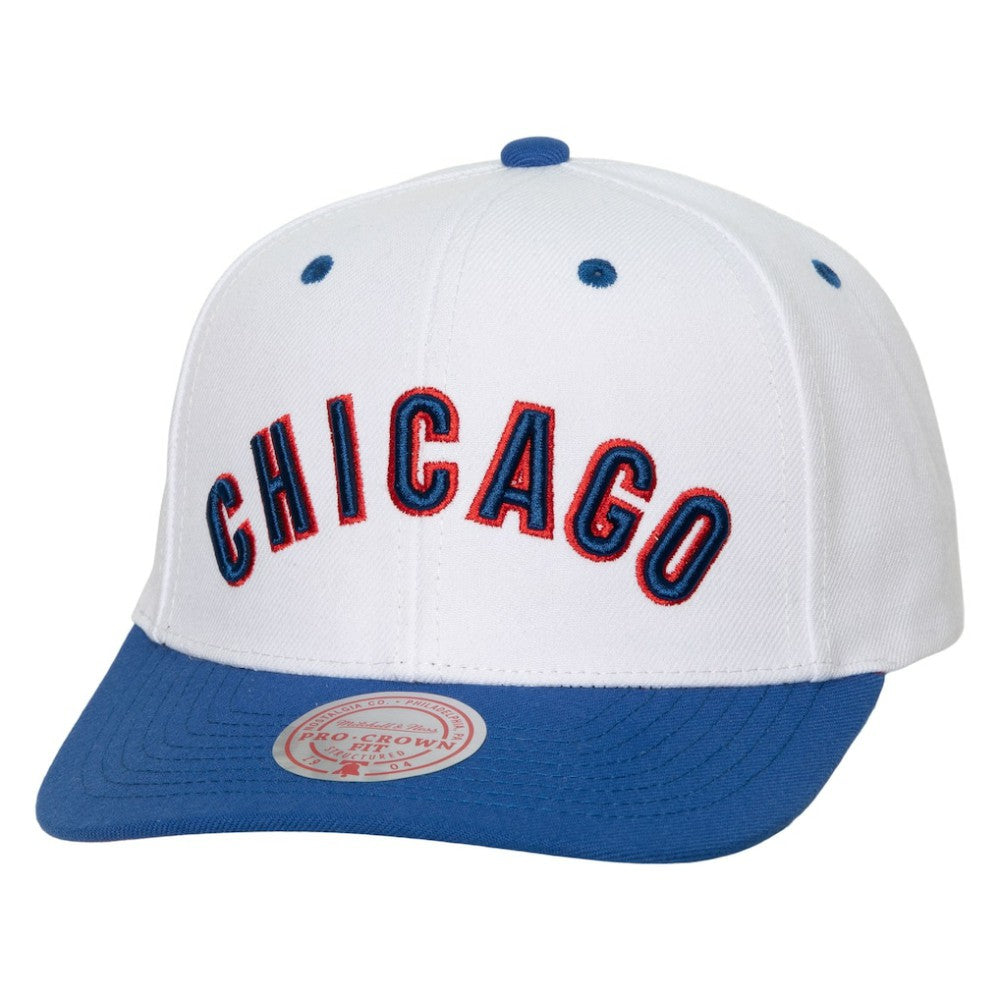 Chicago Cubs Cooperstown Collection Pro Crown Snapback Hat White | Mitchell & Ness