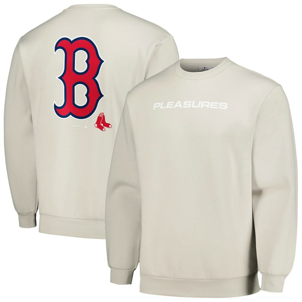 Boston Red Sox PLEASURES Ballpark Pullover Sweatshirt Gray