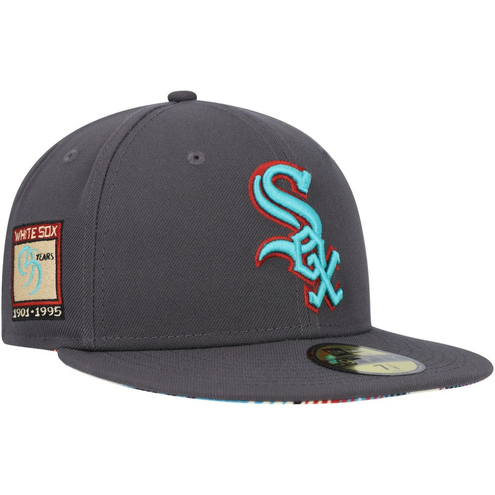 Chicago White Sox Print Undervisor 59FIFTY Fitted Hat Graphite | New Era