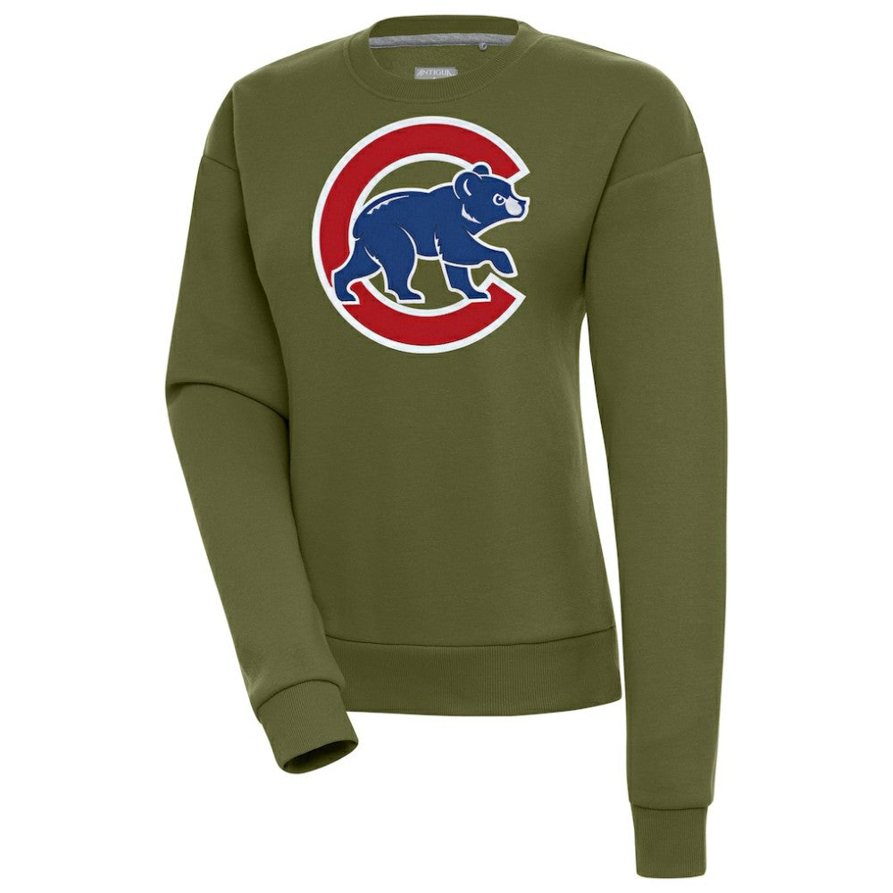 Chicago Cubs Antigua Women's Victory Pullover Sweatshirt Olive