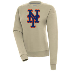 New York Mets Antigua Women's Victory Pullover Sweatshirt Khaki