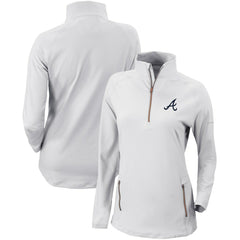 Atlanta Braves Women's Omni-Wick Outward Nine Quarter-Zip Pullover Top White | Columbia