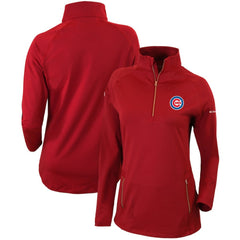 Chicago Cubs Women's Omni-Wick Outward Nine Quarter-Zip Pullover Top Red | Columbia