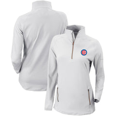 Chicago Cubs Women's Omni-Wick Outward Nine Quarter-Zip Pullover Top White | Columbia
