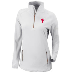 Philadelphia Phillies Women's Omni-Wick Outward Nine Quarter-Zip Pullover Top White | Columbia