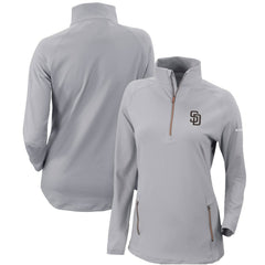 San Diego Padres Women's Omni-Wick Outward Nine Quarter-Zip Pullover Top Gray | Columbia