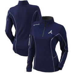 Atlanta Braves Women's Omni-Wick Shotgun Quarter-Zip Pullover Top Navy | Columbia