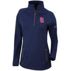 St. Louis Cardinals Women's Omni-Wick Outward Nine Quarter-Zip Pullover Top Navy | Columbia